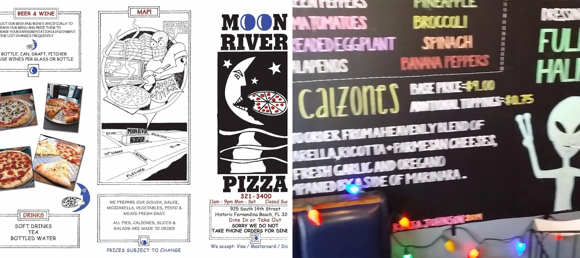 Moon River Pizza Menu